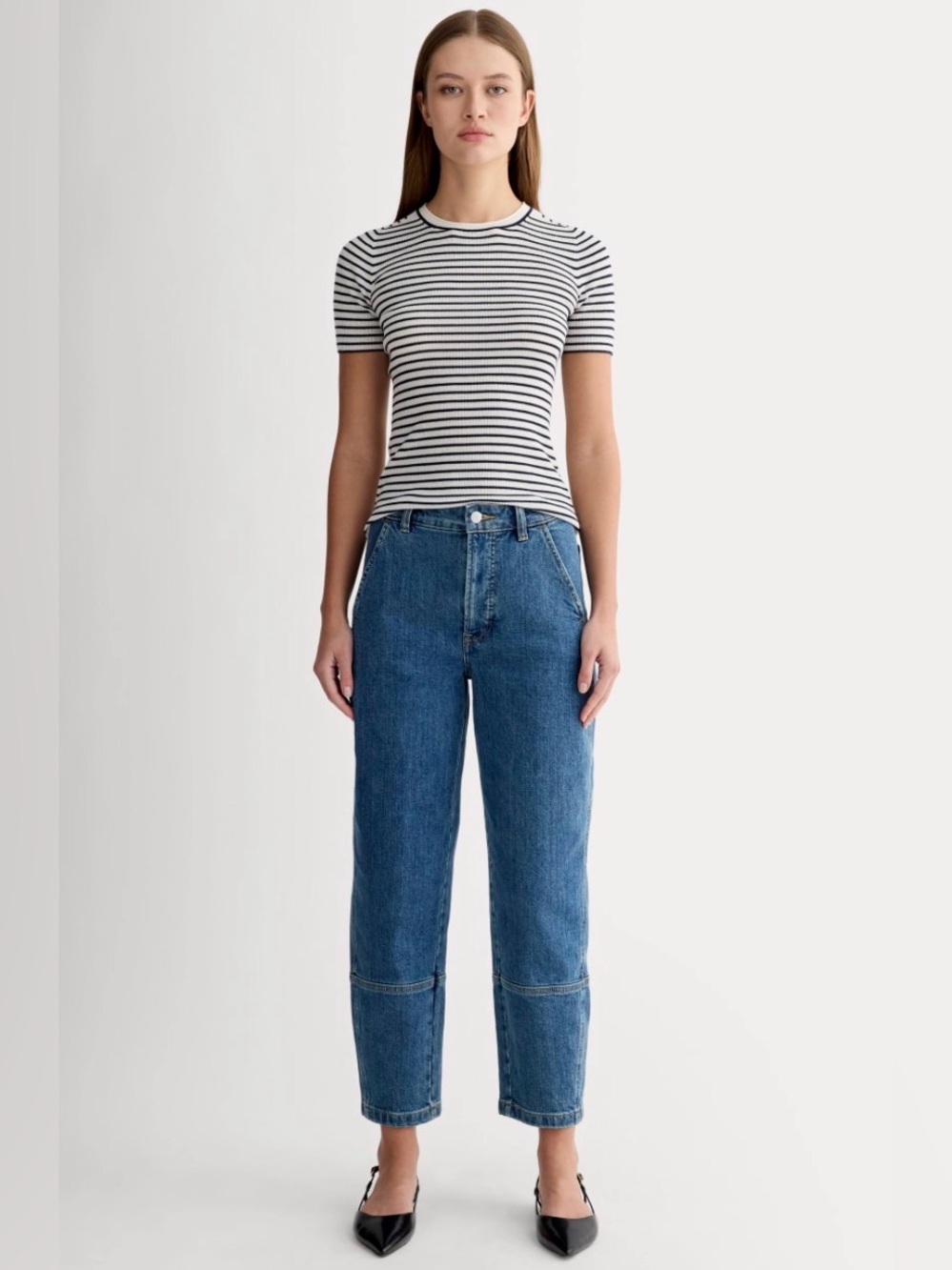 New Everlane THE UTILITY BARREL PANT New Blue Size 24